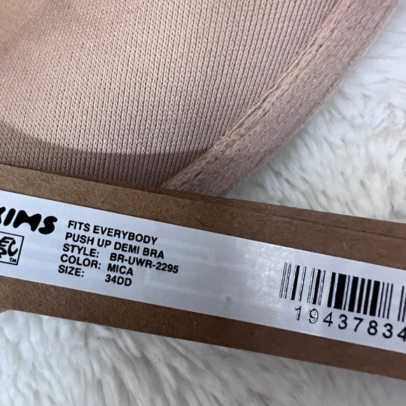 SKIMS Fits Everybody Push Up Demi Bra Mica Tan BR-UWR-2295 Size 34DD NWT - Picture 7 of 9